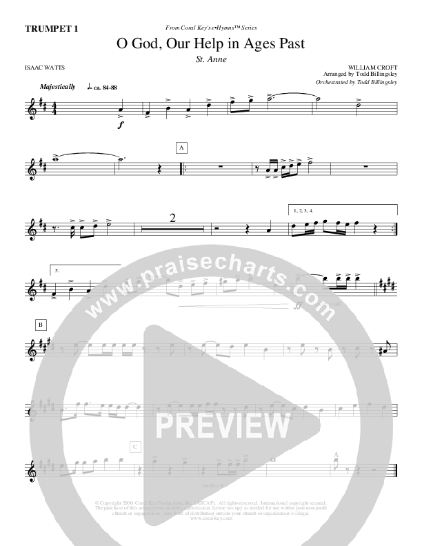 O God Our Help In Ages Past Trumpet 1 (Todd Billingsley)