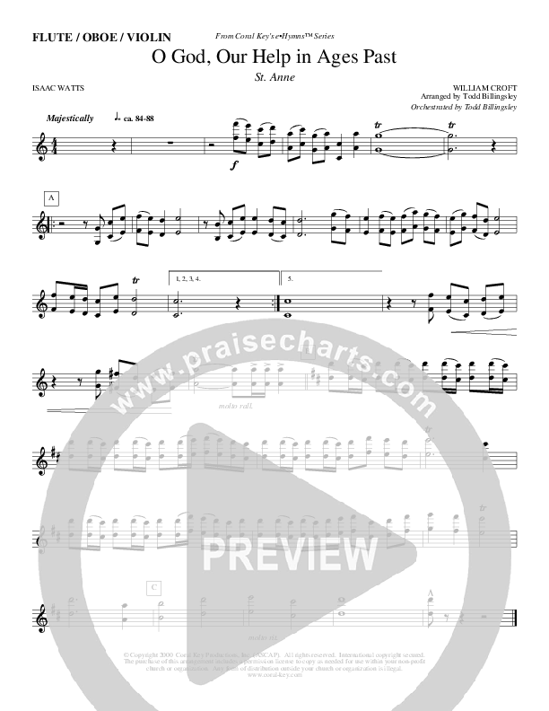 O God Our Help In Ages Past Violins (Todd Billingsley)