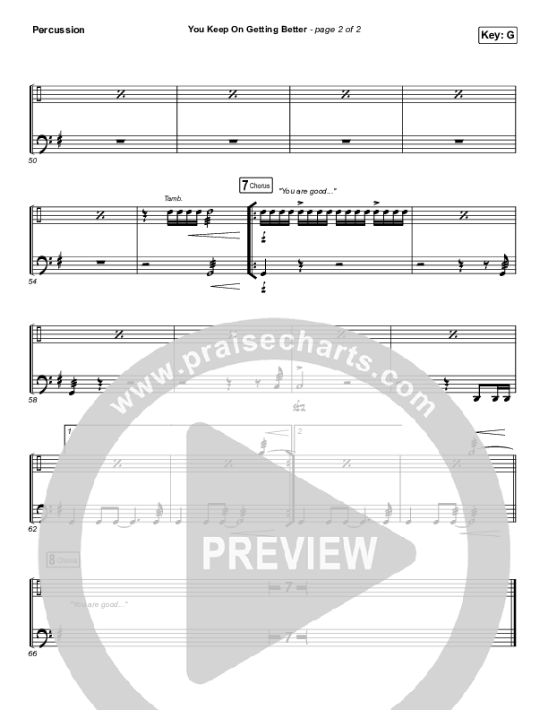 You Keep On Getting Better Percussion (The Worship Initiative / Shane & Shane / Majesty Rose)