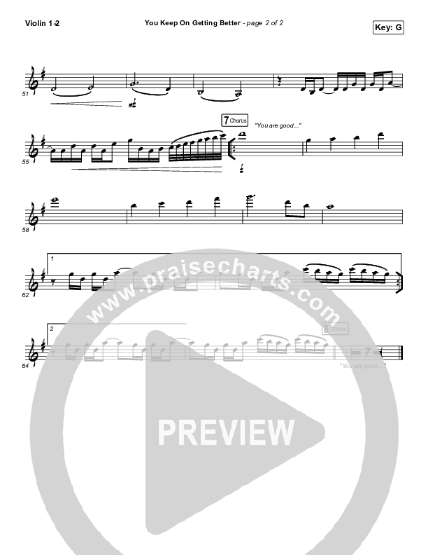 You Keep On Getting Better Violin 1/2 (The Worship Initiative / Shane & Shane / Majesty Rose)