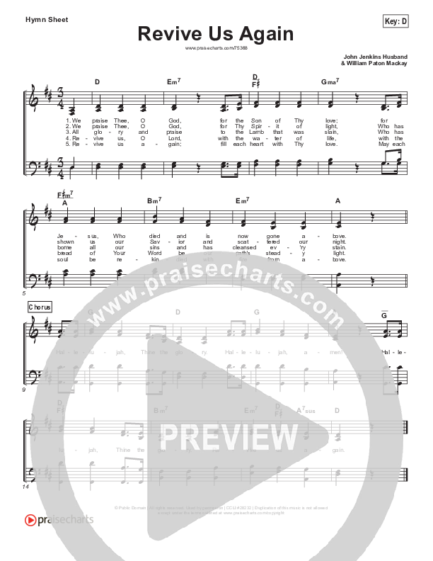 Revive Us Again Hymn Sheet (Keith & Kristyn Getty)