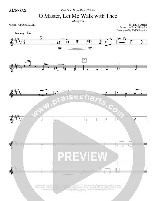 O Master Let Me Walk With Thee Alto Sax (Todd Billingsley)