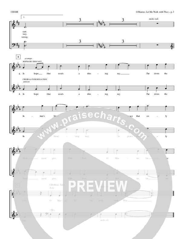 O Master Let Me Walk With Thee Choir Sheet (Todd Billingsley)