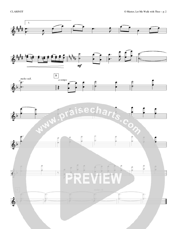 O Master Let Me Walk With Thee Clarinet (Todd Billingsley)