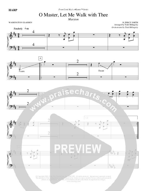 O Master Let Me Walk With Thee Harp (Todd Billingsley)