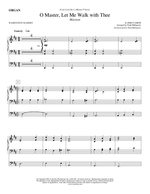 O Master Let Me Walk With Thee Organ (Todd Billingsley)