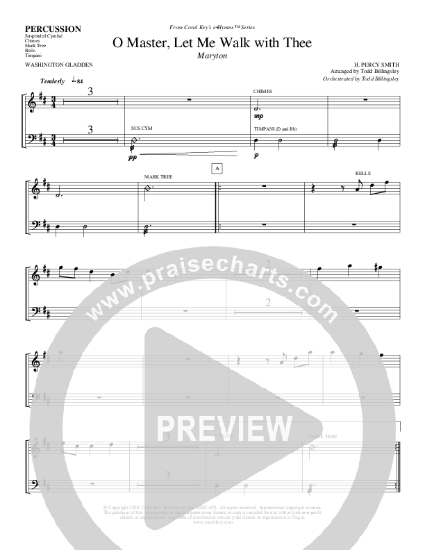 O Master Let Me Walk With Thee Percussion (Todd Billingsley)