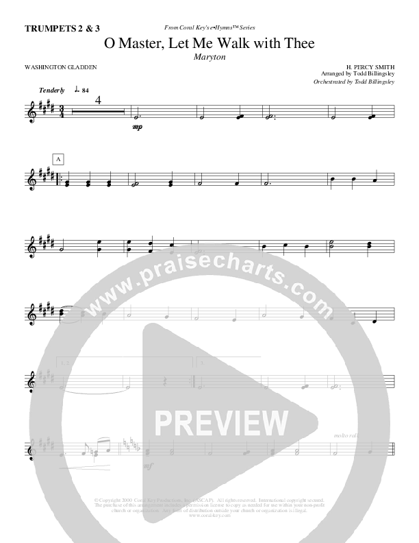 O Master Let Me Walk With Thee Trumpet 2/3 (Todd Billingsley)