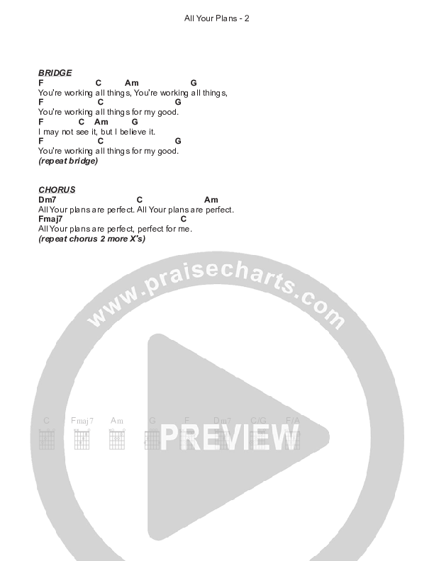 All Your Plans Chord Chart (Gateway Worship)