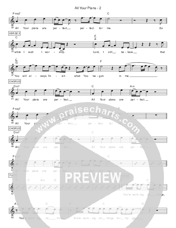 All Your Plans Lead Sheet (Gateway Worship)