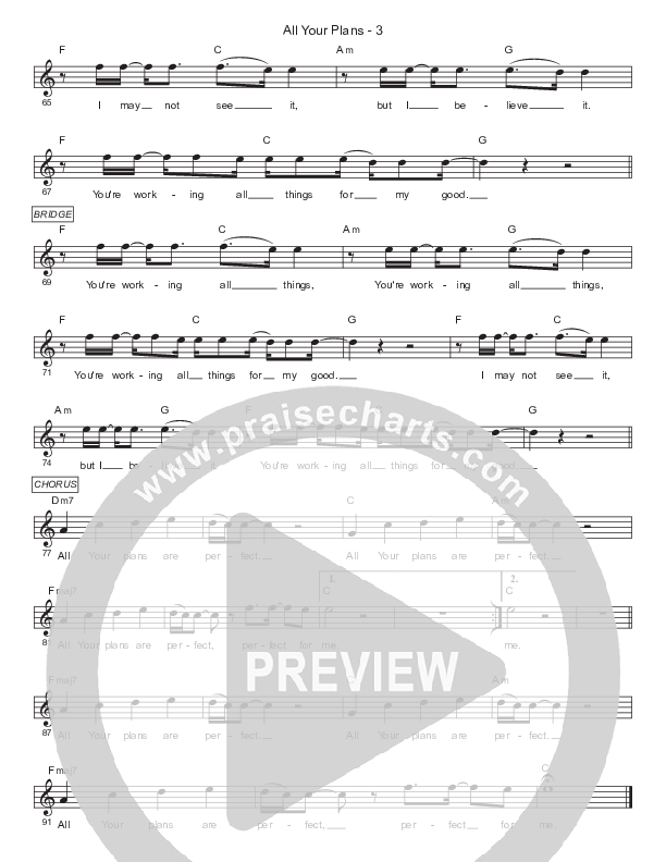 All Your Plans Lead Sheet (Gateway Worship)