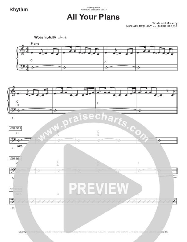 All Your Plans Rhythm Chart (Gateway Worship)