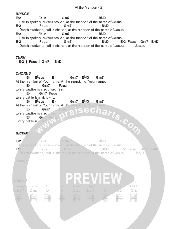 At The Mention Chords & Lyrics (Gateway Worship)