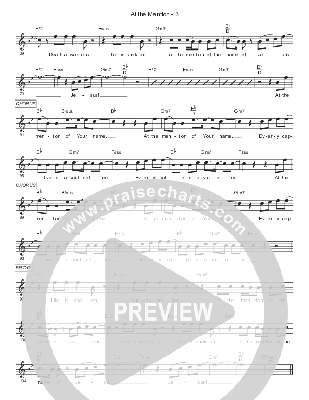 At The Mention Lead Sheet (Gateway Worship)