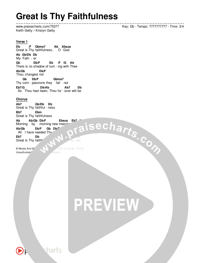 Great Is Thy Faithfulness Chords & Lyrics (Keith & Kristyn Getty)