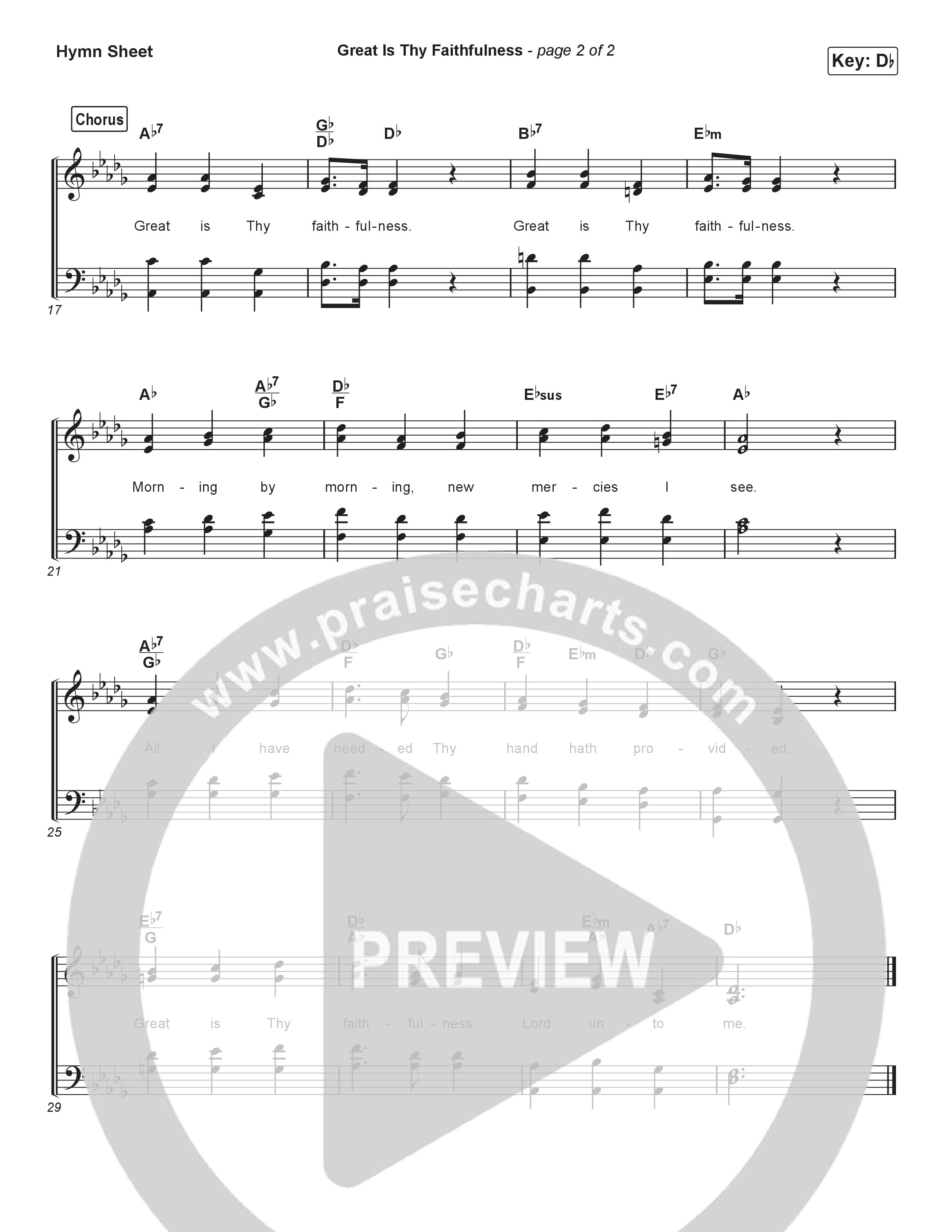 Great Is Thy Faithfulness Hymn Sheet (Keith & Kristyn Getty)