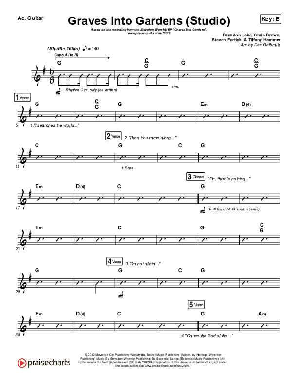 Graves Into Gardens (Studio) Acoustic Guitar (Elevation Worship)