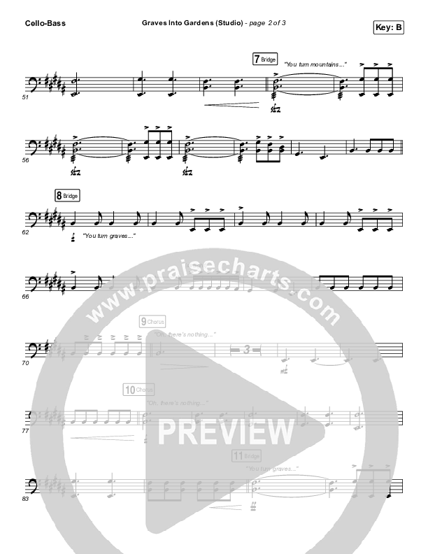 Graves Into Gardens (Studio) Cello/Bass (Elevation Worship)