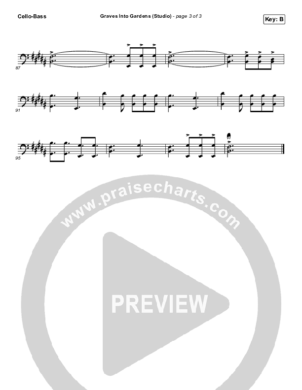 Graves Into Gardens (Studio) Cello/Bass (Elevation Worship)