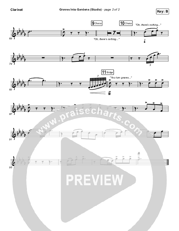 Graves Into Gardens (Studio) Clarinet (Elevation Worship)