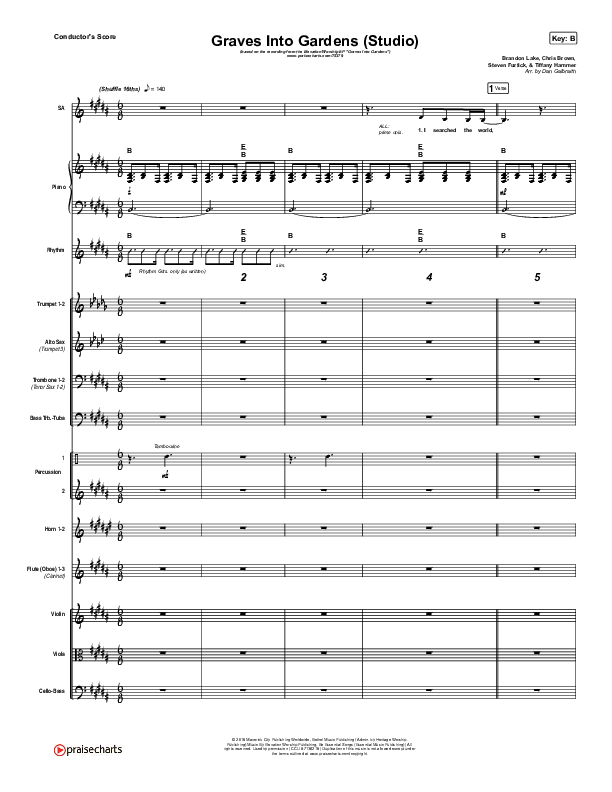 Graves Into Gardens (Studio) Conductor's Score (Elevation Worship)
