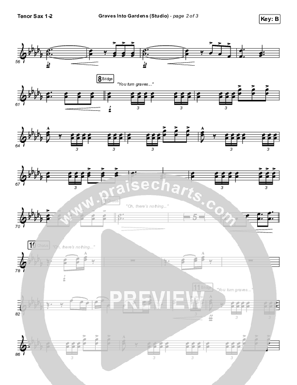 Graves Into Gardens (Studio) Tenor Sax 1/2 (Elevation Worship)