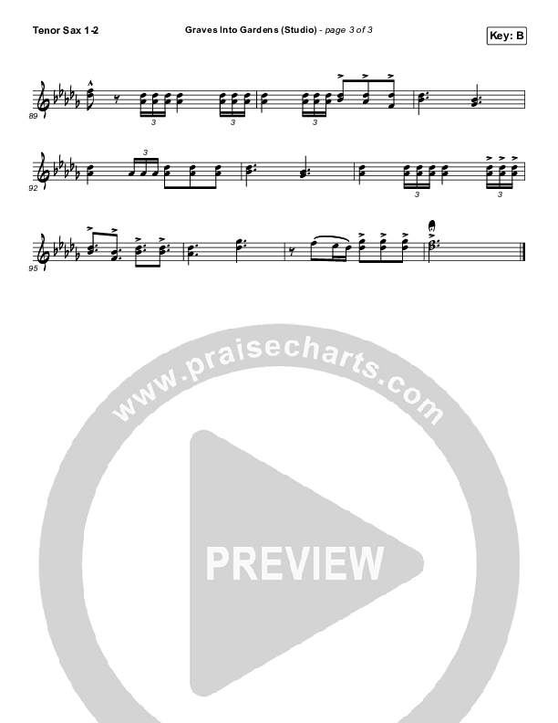 Graves Into Gardens (Studio) Tenor Sax 1/2 (Elevation Worship)