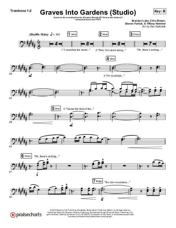 Graves Into Gardens (Studio) Trombone 1/2 (Elevation Worship)