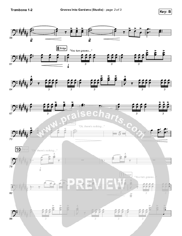 Graves Into Gardens (Studio) Trombone 1/2 (Elevation Worship)