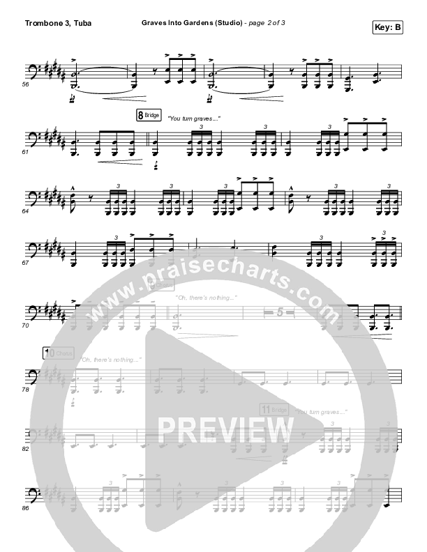 Graves Into Gardens (Studio) Trombone 3/Tuba (Elevation Worship)