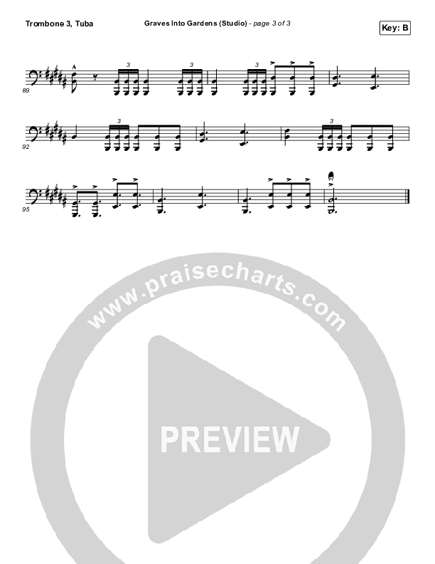 Graves Into Gardens (Studio) Trombone 3/Tuba (Elevation Worship)