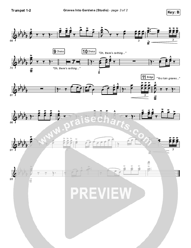 Graves Into Gardens (Studio) Trumpet 1,2 (Elevation Worship)