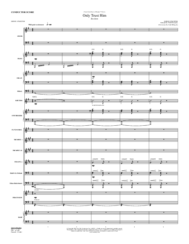 Only Trust Him Conductor's Score (Todd Billingsley)