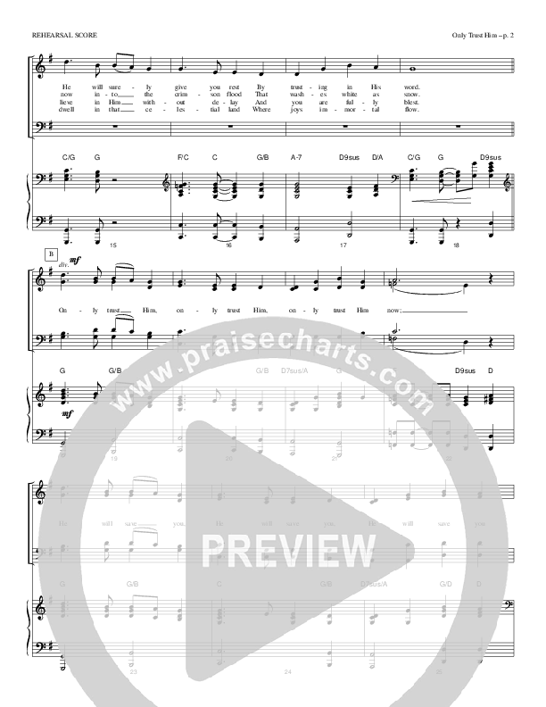 Only Trust Him Piano Sheet (Todd Billingsley)