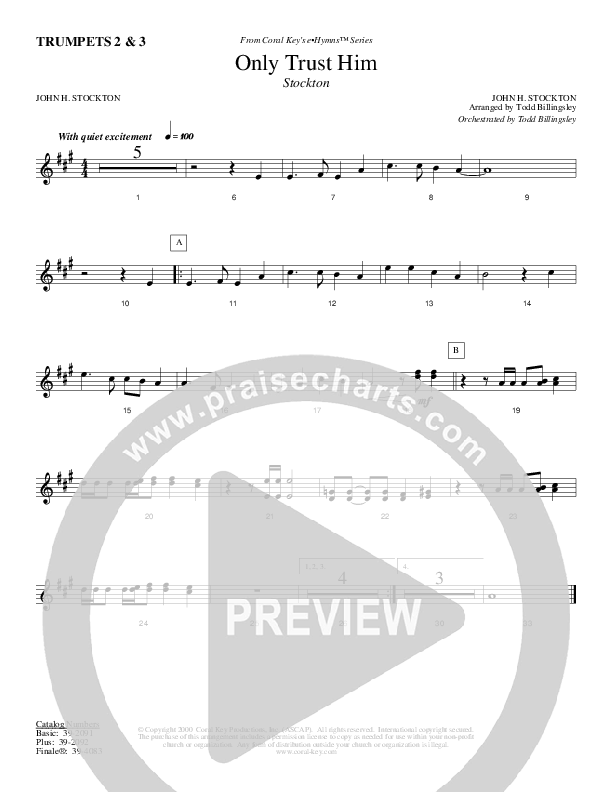 Only Trust Him Trumpet 2/3 (Todd Billingsley)