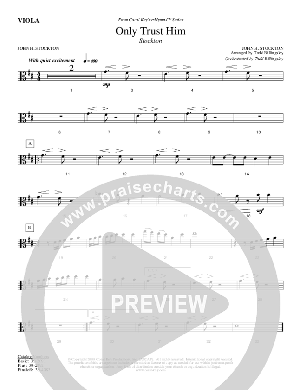 Only Trust Him Viola (Todd Billingsley)