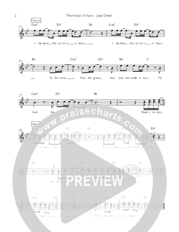 The Victory Is Yours (Single) Lead Sheet (Willamette Music / Matthew Ferrer)