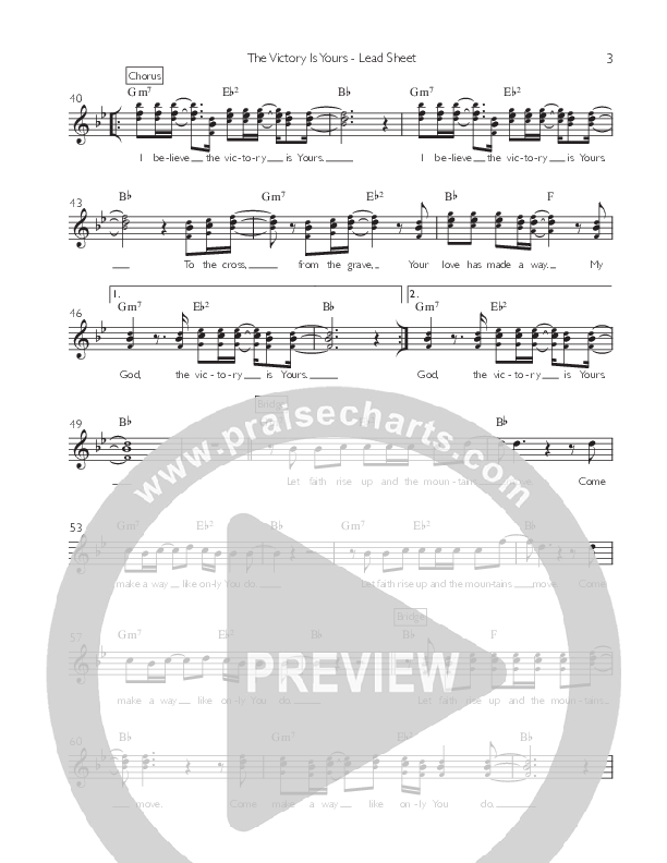 The Victory Is Yours (Single) Lead Sheet (Willamette Music / Matthew Ferrer)