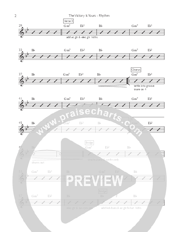 The Victory Is Yours (Single) Rhythm Chart (Willamette Music / Matthew Ferrer)