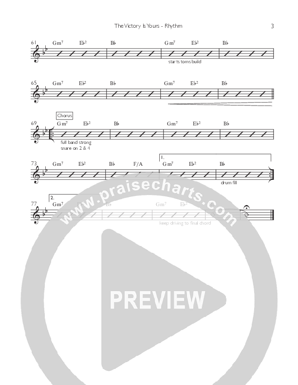 The Victory Is Yours (Single) Rhythm Chart (Willamette Music / Matthew Ferrer)