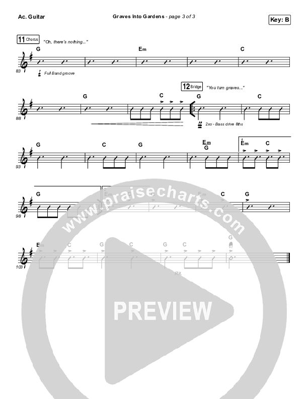 Graves Into Gardens Acoustic Guitar (Brandon Lake)