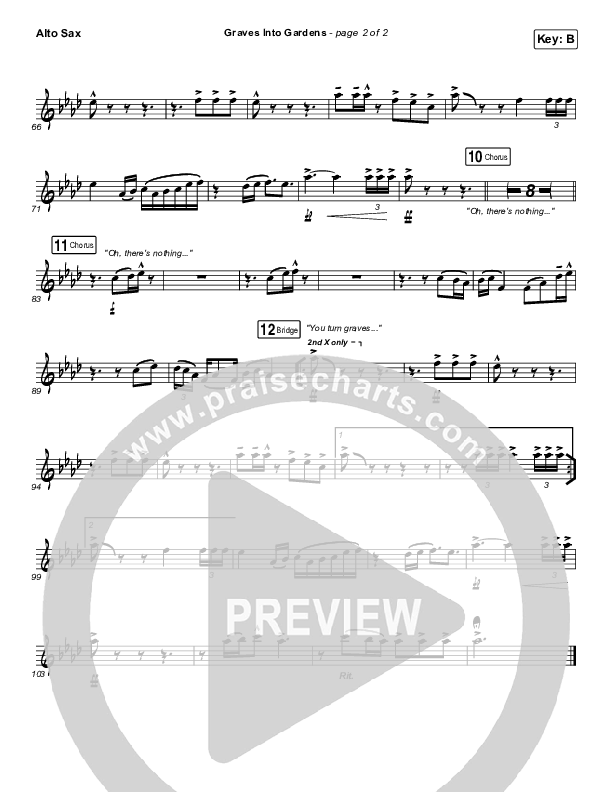 Graves Into Gardens Alto Sax (Brandon Lake)