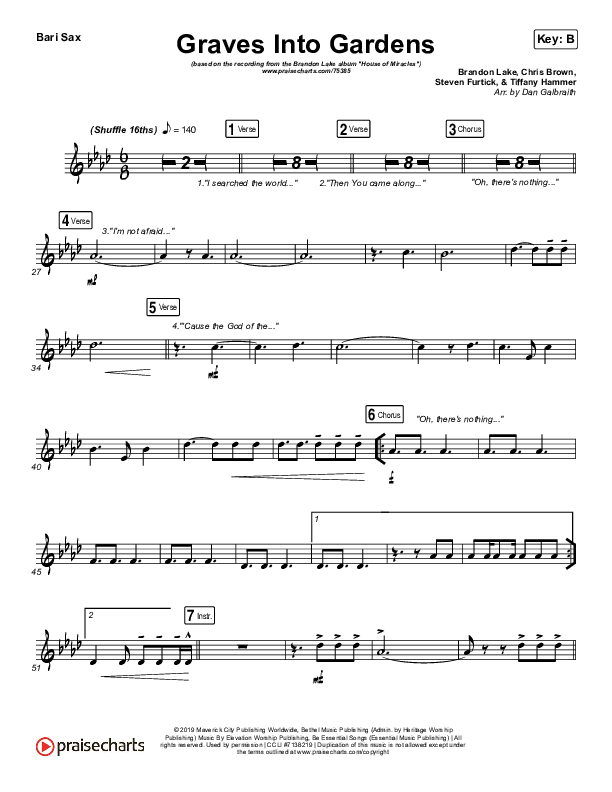 Graves Into Gardens Bari Sax (Brandon Lake)