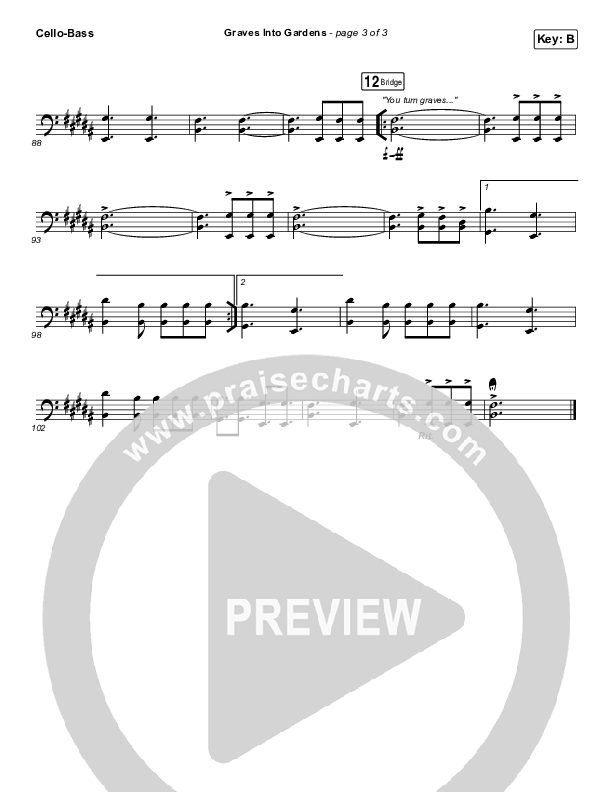 Graves Into Gardens Cello/Bass (Brandon Lake)