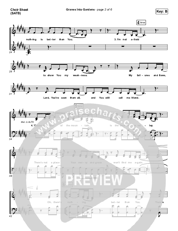 Graves Into Gardens Choir Sheet (SATB) (Brandon Lake)