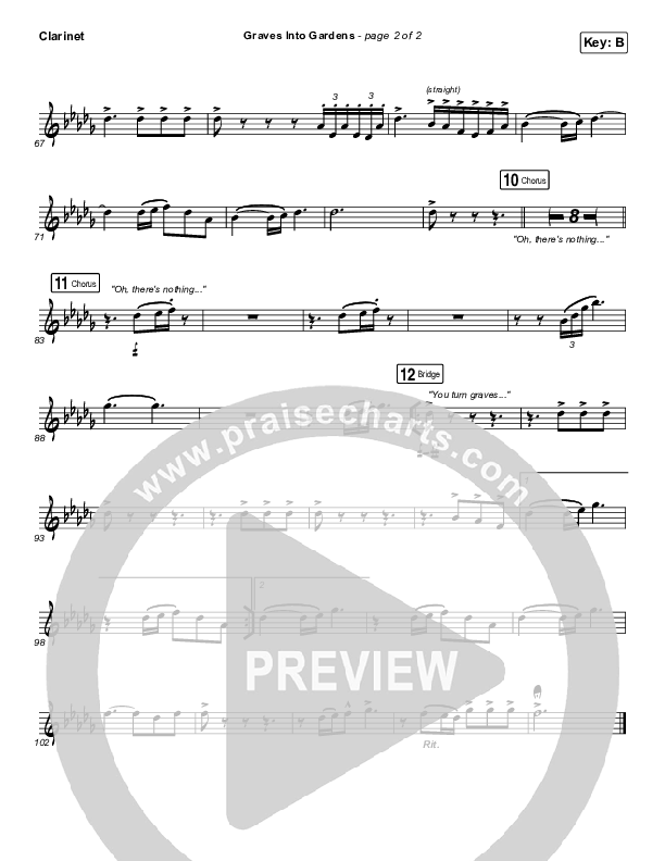 Graves Into Gardens Clarinet (Brandon Lake)