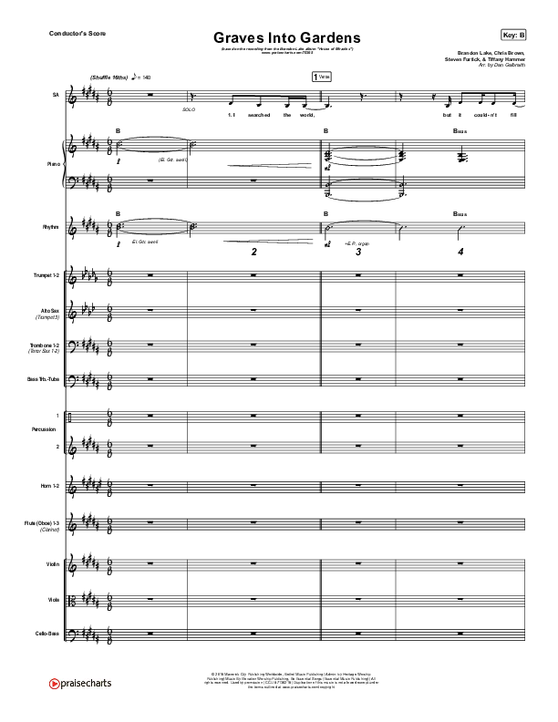 Graves Into Gardens Conductor's Score (Brandon Lake)