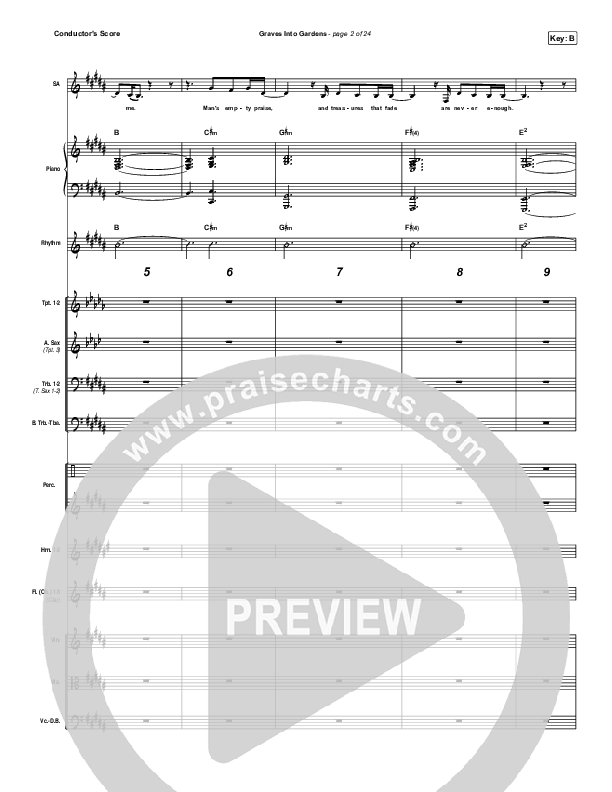 Graves Into Gardens Conductor's Score (Brandon Lake)