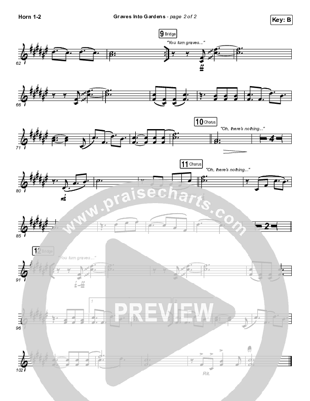 Graves Into Gardens French Horn 1/2 (Brandon Lake)