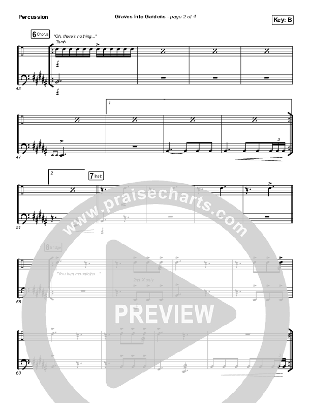 Graves Into Gardens Percussion (Brandon Lake)